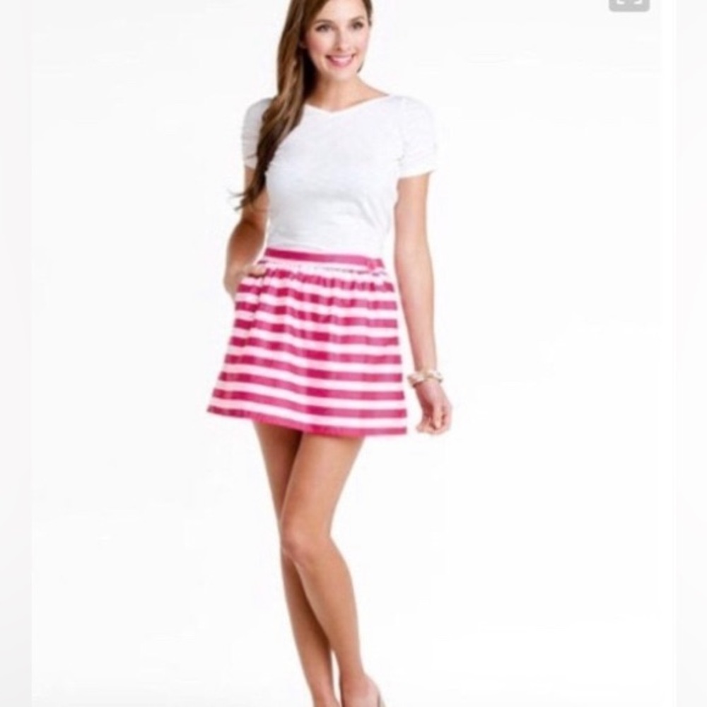 Lilly Pulitzer Mimosa Skirt in Pink and White Stripe Size M